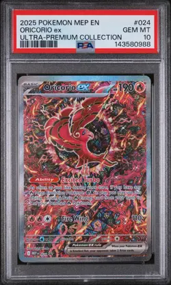 2025 POKEMON MEP EN-ME BLACK STAR PROMO #024 ORICORIO EX PSA 10 - Image 1