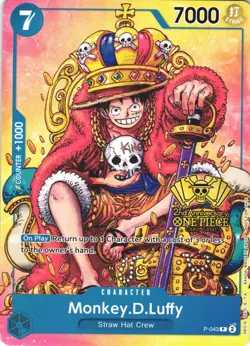 MONKEY.D.LUFFY (2ND ANNIVERSARY STAMPED PROMO) P-043 NM - Image 1