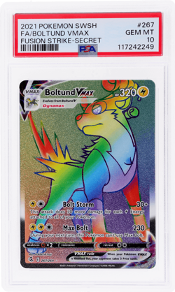 2021 Pokemon Sword and Shield Fusion Strike Boltund Vmax Secret #267 PSA 10 - Image 1