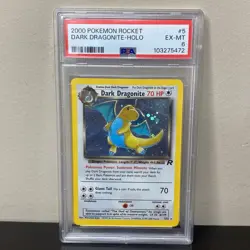 Dark Dragonite 5/82 PSA 6 Holo 2000 Team Rocket Pokemon TCG EX NM - Image 1