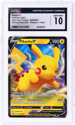 2021 Pokemon Sword and Shield Promo Pikachu V Shining Fates Collection CGC 10 - Image 1