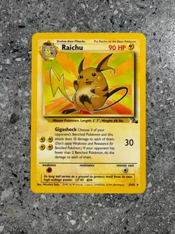 Pokemon TCG Cards Raichu 29/62 Fossil 1999-2000 Aus Print Rare - Image 1