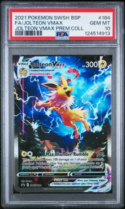 2021 POKEMON SWSH BLACK STAR PROMO #184 FULL ART/JOLTEON VMAX PSA 10 - Image 1