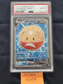 Hisuian Electrode V 172/196 F/A GEM MINT PSA 10. Pokemon SW&SH Lost Origin -2022 - Image 1