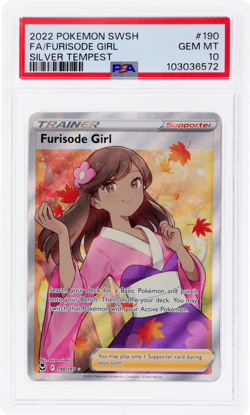 2022 Pokemon Sword and Shield Silver Tempest Furisode Girl #190 PSA 10 - Image 1