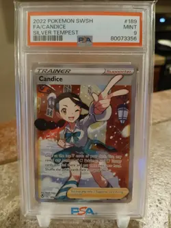 Pokemon TCG Candice PSA 9 Silver Tempest Full Art Trainer 189/195 Mint - Image 1