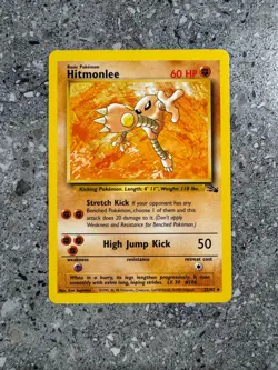 Pokemon TCG Cards Hitmonlee 22/62 Fossil Rare EXC - Image 1