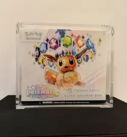 Prismatic Evolutions Pokemon Center Exclusive ETB - Sealed With Acrylic Display - Image 1