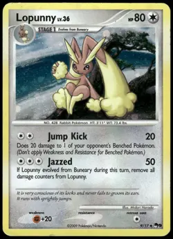 Pokemon Lopunny Uncommon POP Series 9 009/017 HP Holo - Image 1