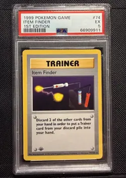 1999 POKEMON BASE SET 1ST EDITION #74 ITEM FINDER PSA 5 - Image 1