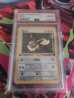 2000 Pokemon Team Rocket 1st Ed. Eevee #55 PSA 10 Gem MINT WOW LOOK - Image 1