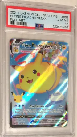2021 Pokemon SWSH Celebrations PSA 10 Flying Pikachu VMAX FULL ART Holo #007 - Image 1