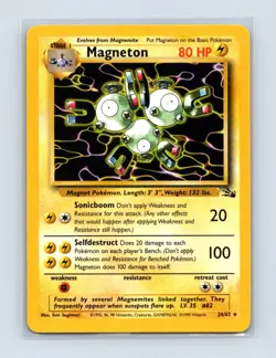 Magneton 26/62 Rare Fossil Pokemon Unlimited Lightly Played - Image 1