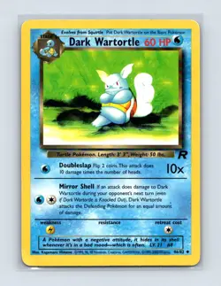 Dark Wartortle 46/82 Uncommon Team Rocket Pokemon Unlimited Lightly Played - Image 1