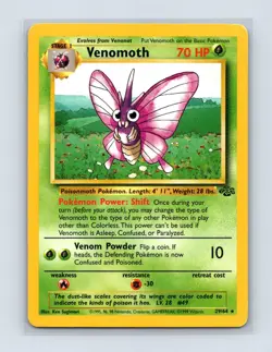 Venomoth 29/64 Rare Jungle Pokemon Unlimited Lightly Played - Image 1