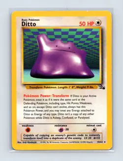 Ditto 18/62 Rare Fossil Pokemon Unlimited Lightly Played - Image 1