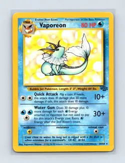 Vaporeon 28/64 Rare Jungle Pokemon Unlimited Lightly Played - Image 1