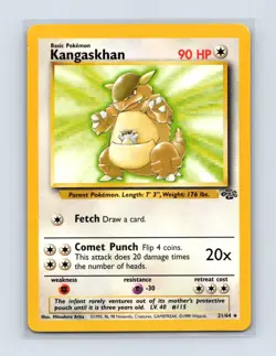 Kangaskhan 21/64 Rare Jungle Pokemon Unlimited Lightly Played - Image 1