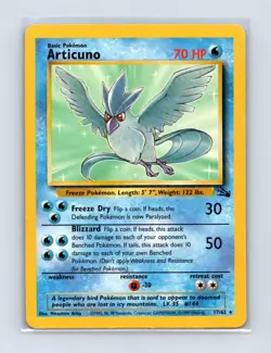 Articuno 17/62 Rare Fossil Pokemon Unlimited Lightly Played - Image 1
