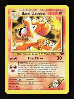 Blaine's Charmeleon 31/132 Uncommon Gym Challenge Pokemon Unlimited LP - Image 1