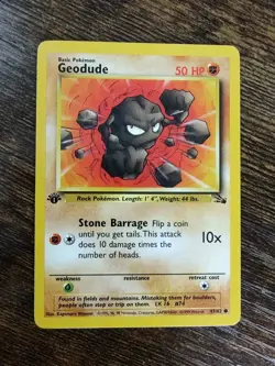 Pokemon Fossil 1st Edition Geodude 47/62 Non Holo - Image 1