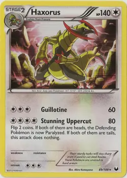 1x Haxorus - 89/108 - Holo Rare Lightly Played Pokemon BW - Dark Explorers - Image 1