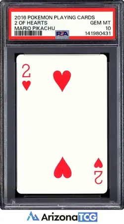 Pokemon 2016 Mario Pikachu 2 Of Hearts Playing Cards Japanese GEM MINT PSA 10 - Image 1