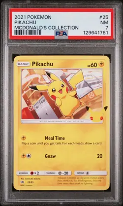 2021 POKEMON MCDONALD'S COLL #25 PIKACHU PSA 7 - Image 1