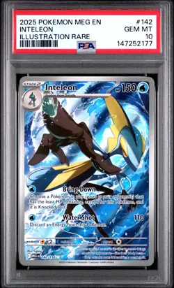 2025 Pokemon Mega Evolution INTELEON #142 Illustration Rare PSA 10 Gem Mint - Image 1