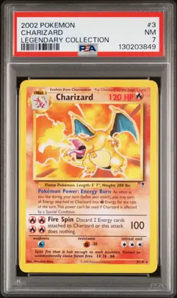 2002 POKEMON LEGENDARY COLLECTION #3 CHARIZARD PSA 7 - Image 1