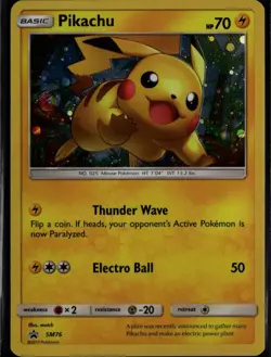 Pikachu SM76 Holo Promo Sun & Moon Promo Pokemon Near Mint - Image 1