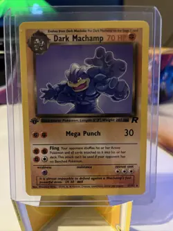 Pokemon TCG Dark Machamp Team Rocket 27 Regular 1st Edition Rare Near Mint - Image 1