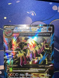 DAMAGED Pokemon TCG Primal Groudon EX Mega Holo Rare 151/160 Primal Clash Card - Image 2