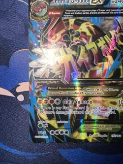 DAMAGED Pokemon TCG Primal Groudon EX Mega Holo Rare 151/160 Primal Clash Card - Image 3