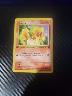 Pokemon Ponyta Team Rocket 64/82 Basic 50 HP 1st Edition Regular Ember Card - Image 1