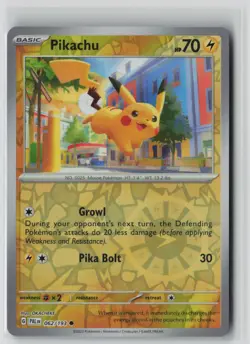 Pikachu 062/193 Common Paldea Evolved Pokemon Reverse Holo NM - Image 1