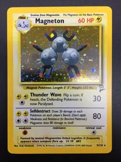 Pokemon Magneton Rare Holo Base Set 2 card 9/130 Near Mint(NM)-Mint(M) - Image 1