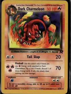 Dark Charmeleon Uncommon Team Rocket 32/82 Fire Unlimited Pokemon Card - Image 1