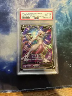 2022 Pokemon Mewtwo V Full Art Ultra Rare Sword & Shield Promo #SWSH229 PSA 10 - Image 1