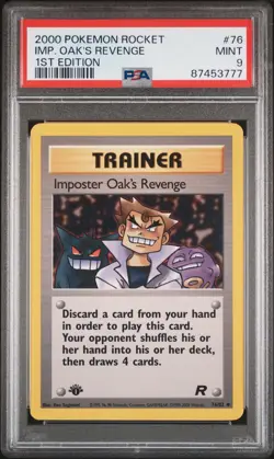 2000 Pokemon Team Rocket Imposter Oak's Revenge 1st Edition #76 PSA 9 MINT - Image 1