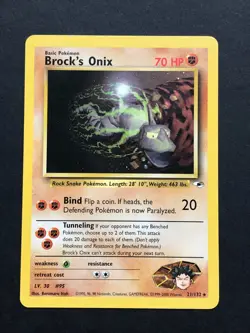 Brock's Onix 21/132 Gym Heroes Rare - Vintage Pokemon Card WOTC 1999 #2 - Image 1
