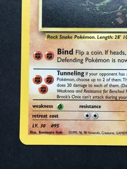 Brock's Onix 21/132 Gym Heroes Rare - Vintage Pokemon Card WOTC 1999 #2 - Image 5