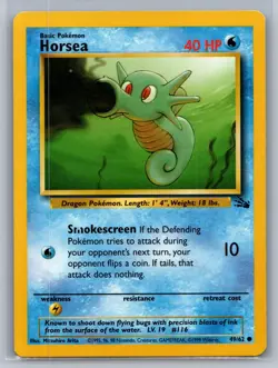 Horsea Fossil #49/62 Common Pokemon Card - Image 1
