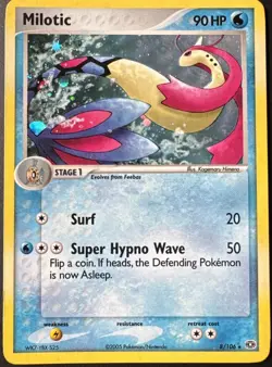 Pokemon TCG Milotic 8/106 Emerald Holo Rare 2005 - Image 1