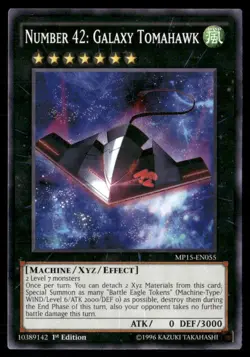 Number 42: Galaxy Tomahawk 2015 Mega-Tins Mega Pack MP15-EN055 Yugioh LP - Image 1