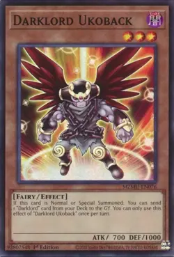 Yugioh Darklord Ukoback MZMU-EN076 - Super Rare - 1st Edition NM - Image 1