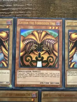 YuGiOh - Exodia The Forbidden One Complete Set - YGLD-ENA17-21 1st NM - Image 2