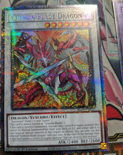 Konami Yu-Gi-Oh! Crimson Blade Dragon BLAR-EN037 1st Ed starlight Foil - Image 1