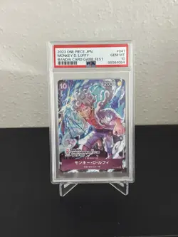 2023 One Piece Japanese Promos Bandai Card Game Fest #041 Monkey D. Luffy PSA 10 - Image 1