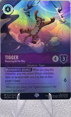 Disney Lorcana Tigger-Bouncing All the Way 208/204 Winterspell Epic Holo - Image 1